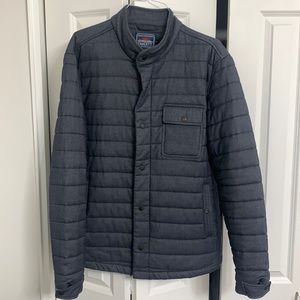 Mint! XL Faherty Dark Blue Full Zip Cotton Blend Puffer Style Quilted Jacket